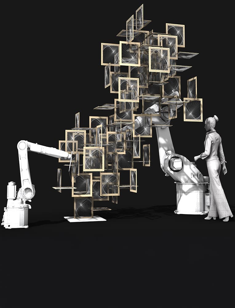 Fibrous Architecture: Robotic Fabrication & AI Rendering