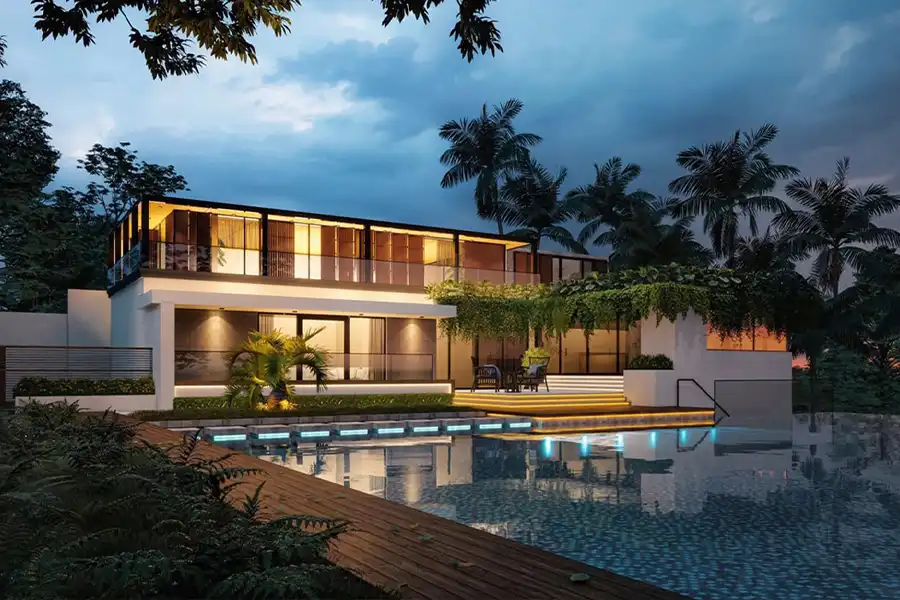 Tropical Villa Rendered with Enscape © Sang Bui