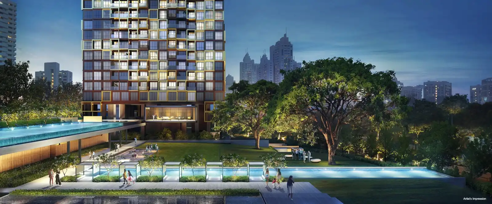 Champagne-gold prefabricated high-rises © ADDP Architects