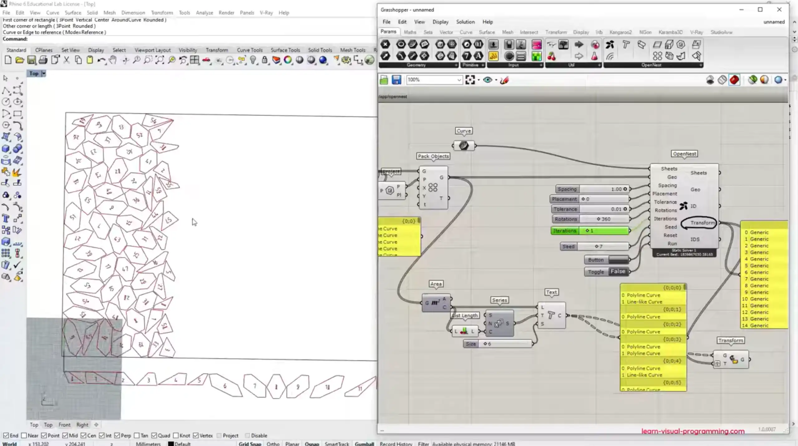 opennest Grasshopper 3D Plugin